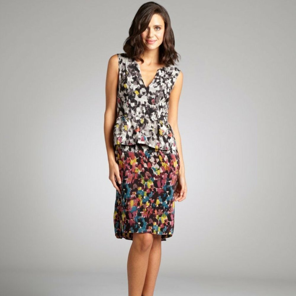 BCBG Max Azria Amalia Bordeaux Combo Dress